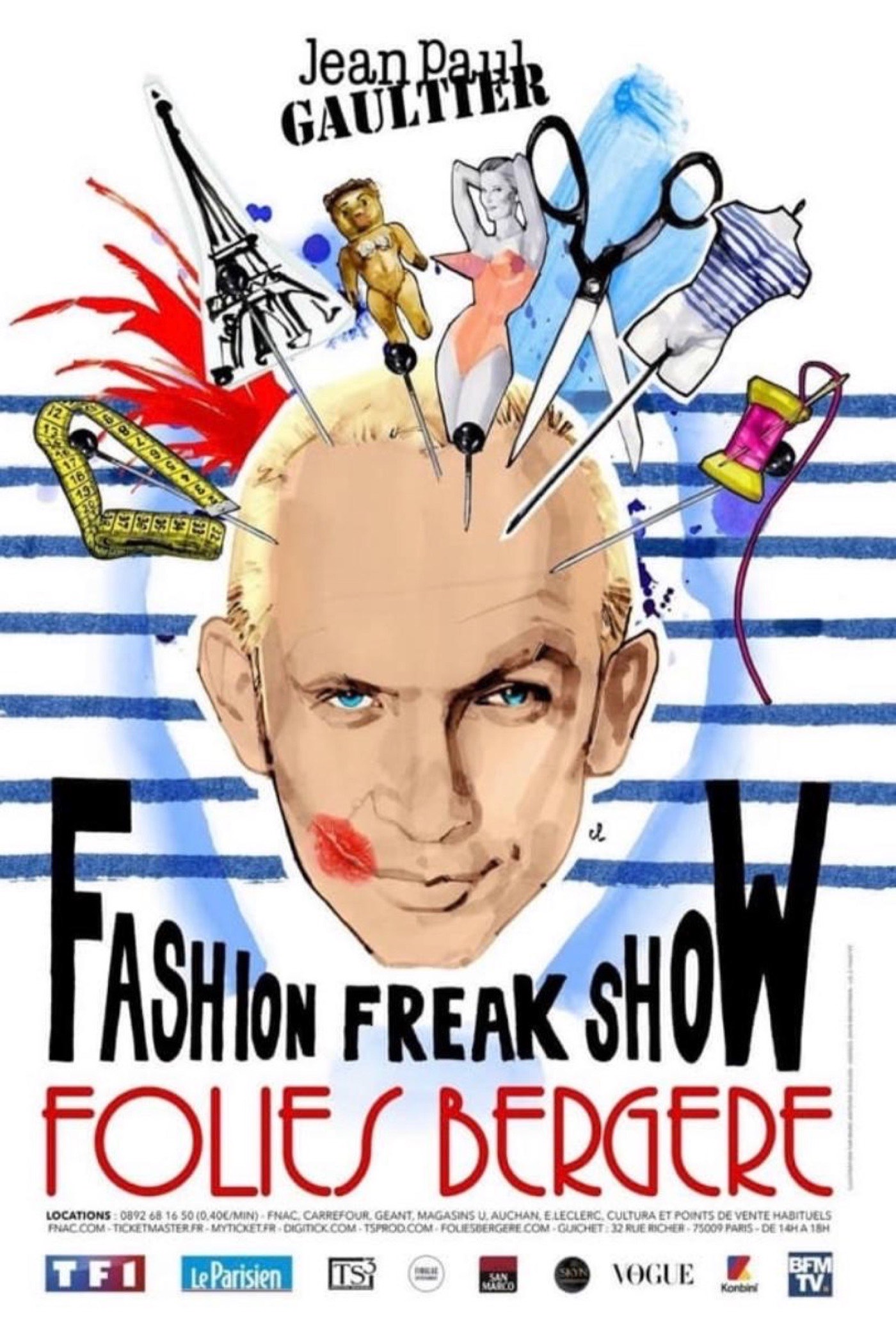 Affiche du Fashion Freak Show de Jean-Paul Gaultier aux Folies Bergère